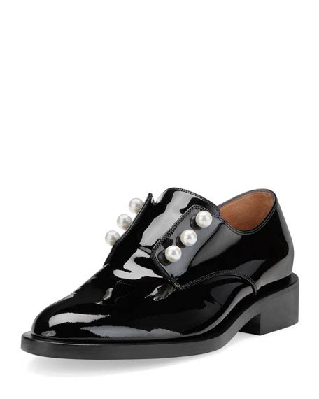 givenchy pearl-embellished patent leather loafers|Givenchy Neiman Marcus Women Accessories.